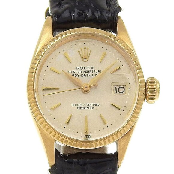 ROLEX Oyster perpetual Watches 6517 cal.1130 SilverDial K18 yellow gold - Picture 1 of 9
